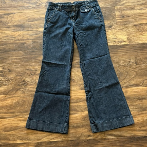 LOFT Blue Flare Wide Leg Jeans Timeless Style - Picture 1 of 4